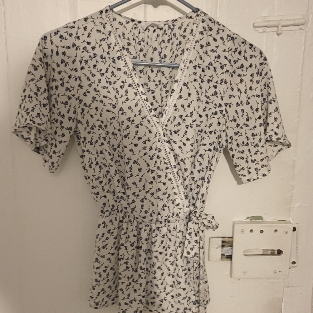 Faux wrap blouse